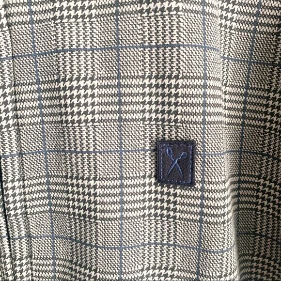 Marc Ecko Cut & Sew Jacket Blue Gray Plaid Stripe Zip Front Racing Stripes Large - Picture 4 of 7